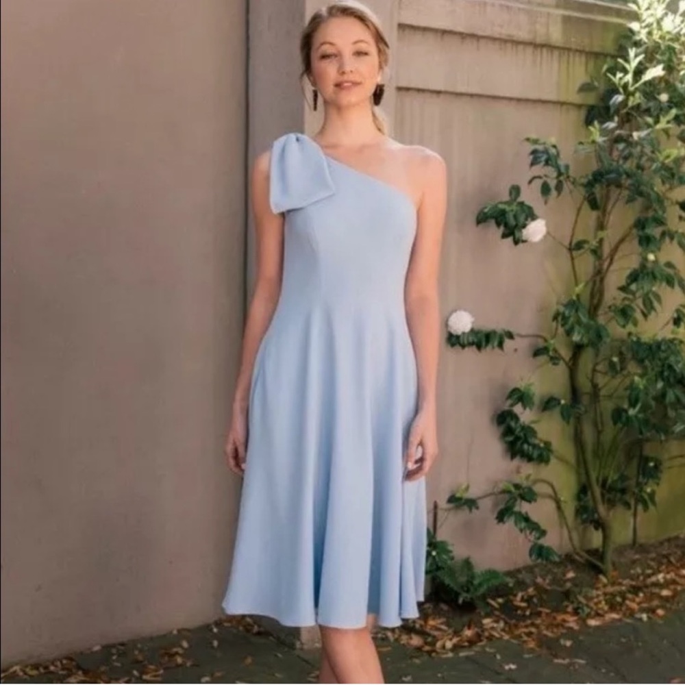 Gal Meets Glam Powder Blue One-Shoulder Dress